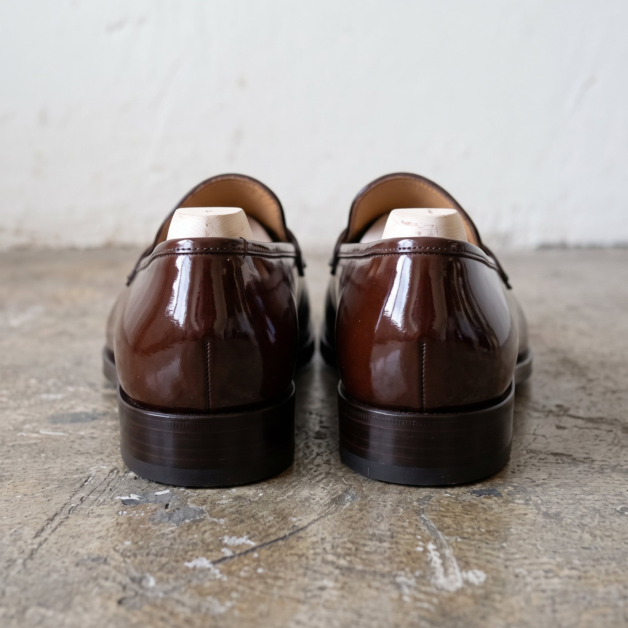 Men's Brown Apron-Toe Leather Penny Loafers — Brigham