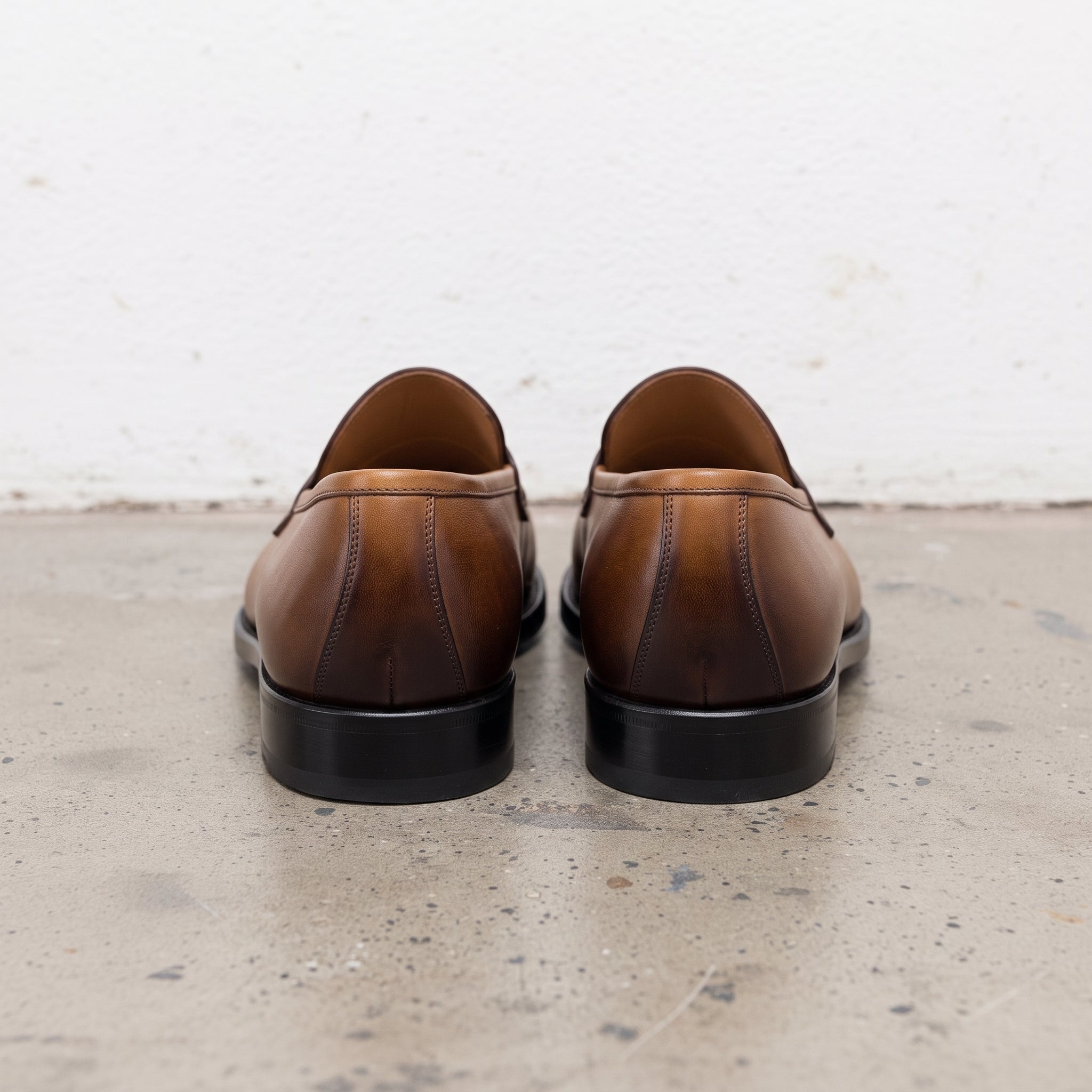 Men's Brown Apron-Toe Leather Penny Loafers — Nairn — Nairn — Nairn