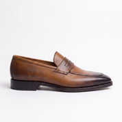 Men's Brown Apron-Toe Leather Penny Loafers — Nairn — Nairn — Nairn