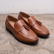Men's Brown Apron-Toe Leather Penny Loafers — Ockham — Ockham