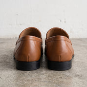 Men's Brown Apron-Toe Leather Penny Loafers — Ockham — Ockham