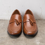 Men's Brown Apron-Toe Leather Penny Loafers — Ockham — Ockham