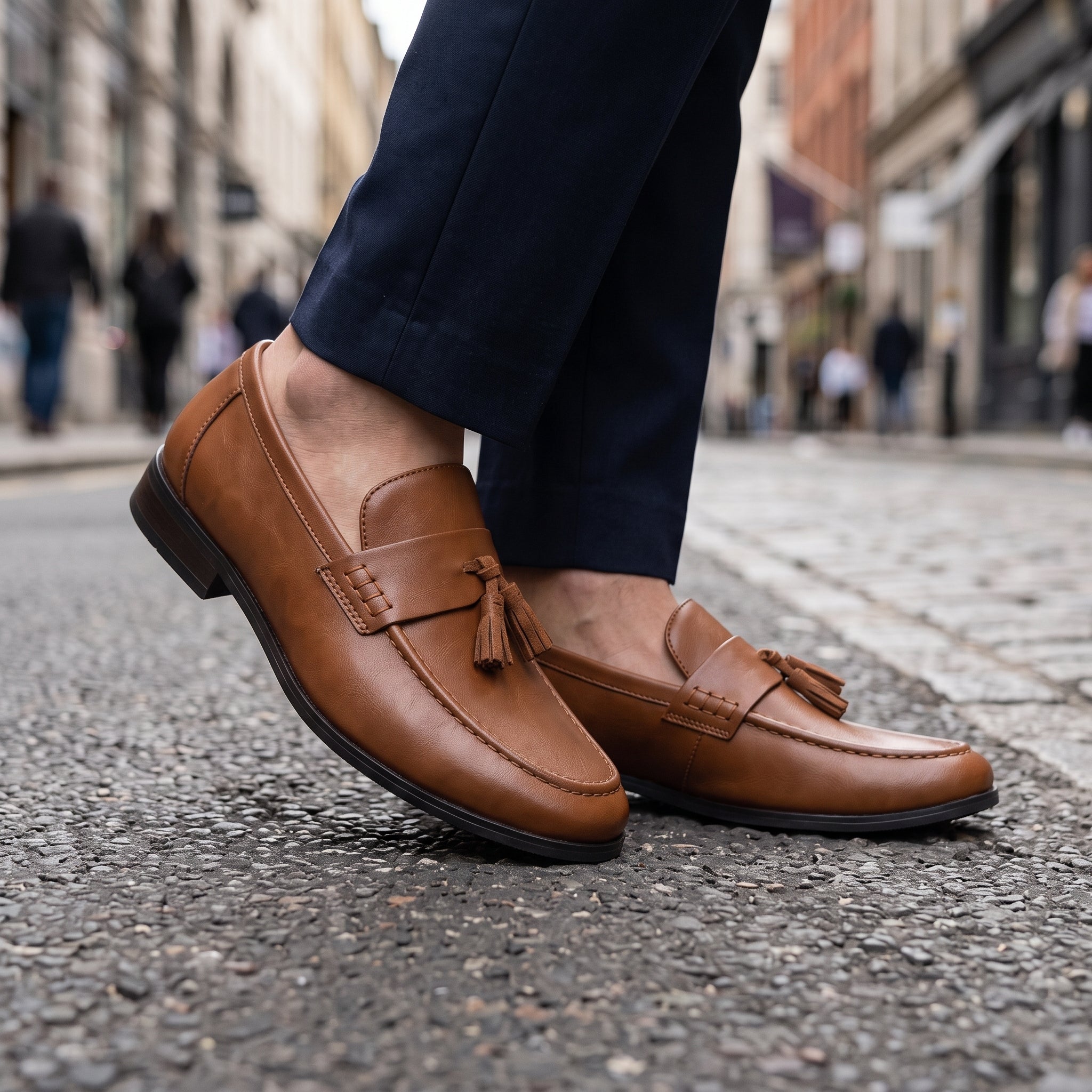 Men's Brown Apron-Toe Leather Penny Loafers — Ockham — Ockham