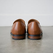 Men's Brown Apron-Toe Leather Tassel Loafers — Aberford