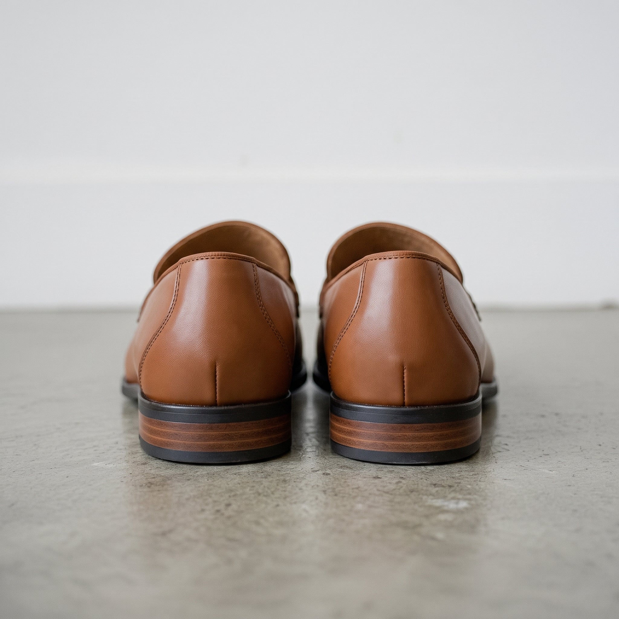 Men's Brown Apron-Toe Leather Tassel Loafers — Aberford
