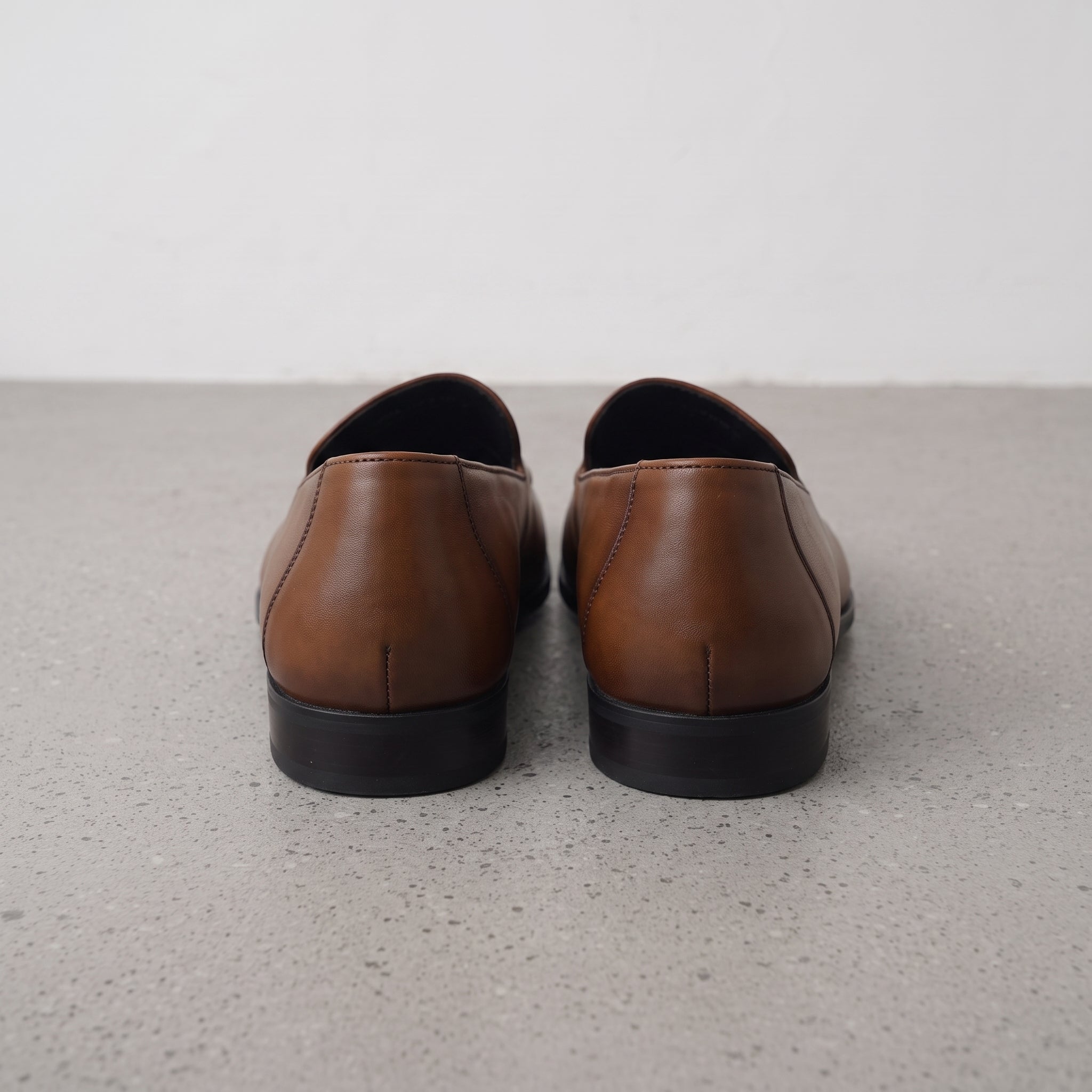 Men's Brown Apron-Toe Leather Tassel Loafers — Ashwick