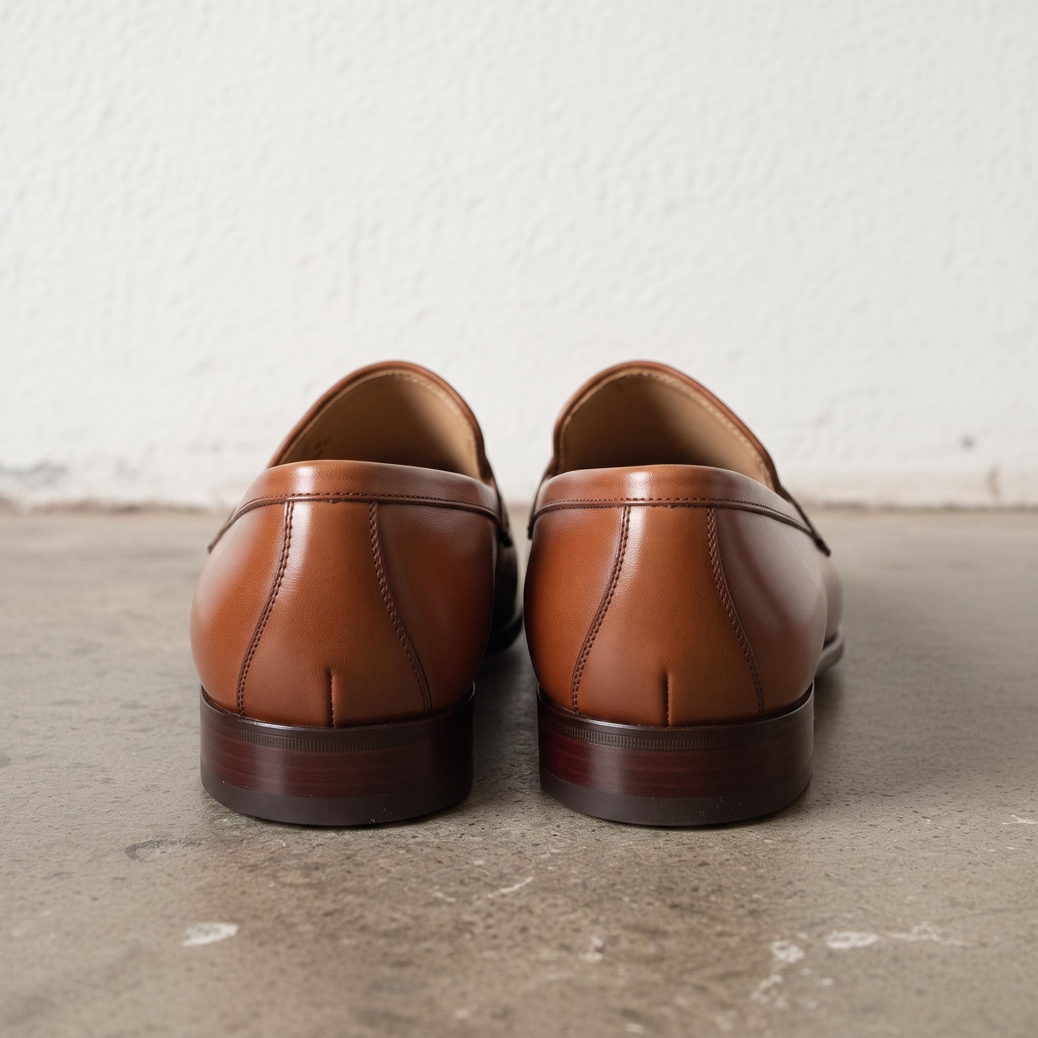 Men's Brown Apron-Toe Leather Tassel Loafers — Congleton