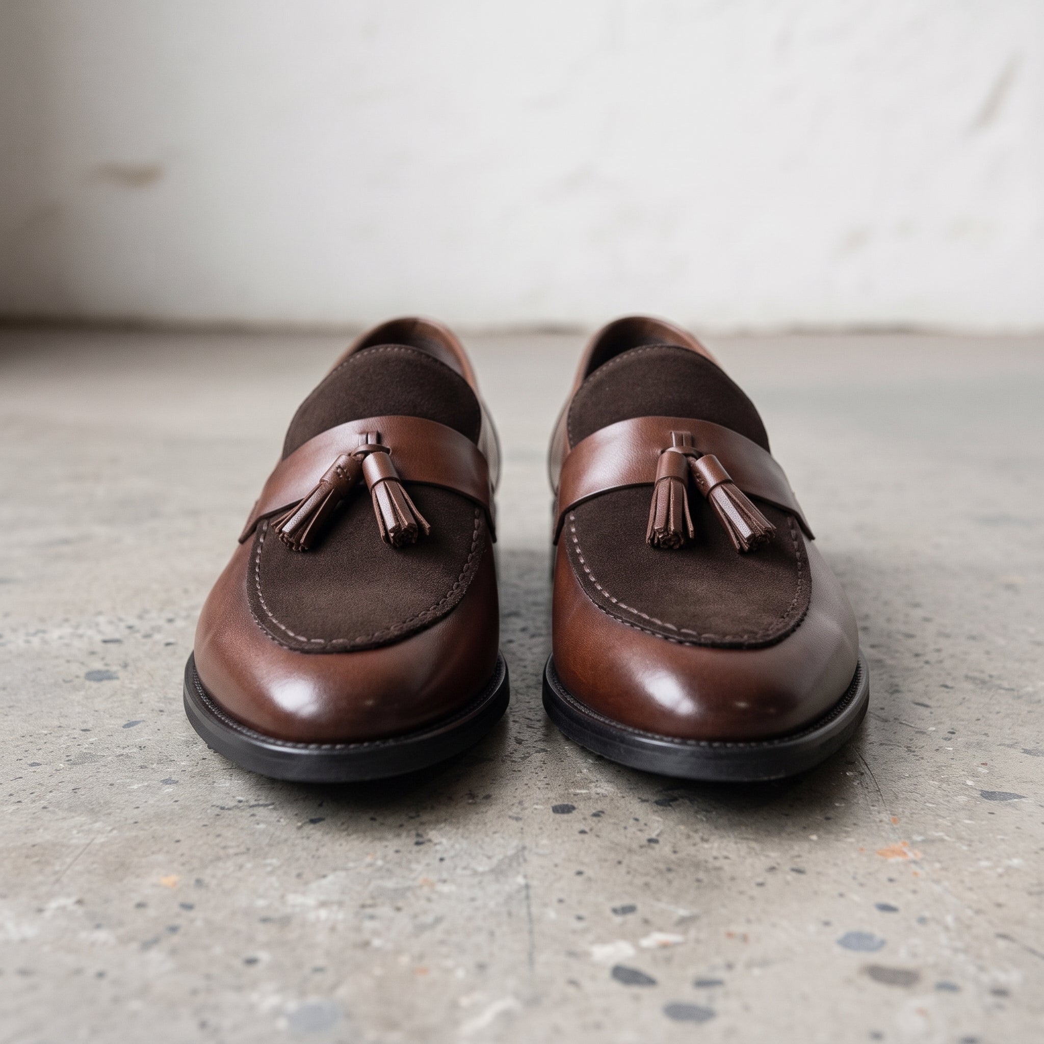 Men's Brown Apron-Toe Leather Tassel Loafers — Eastwood
