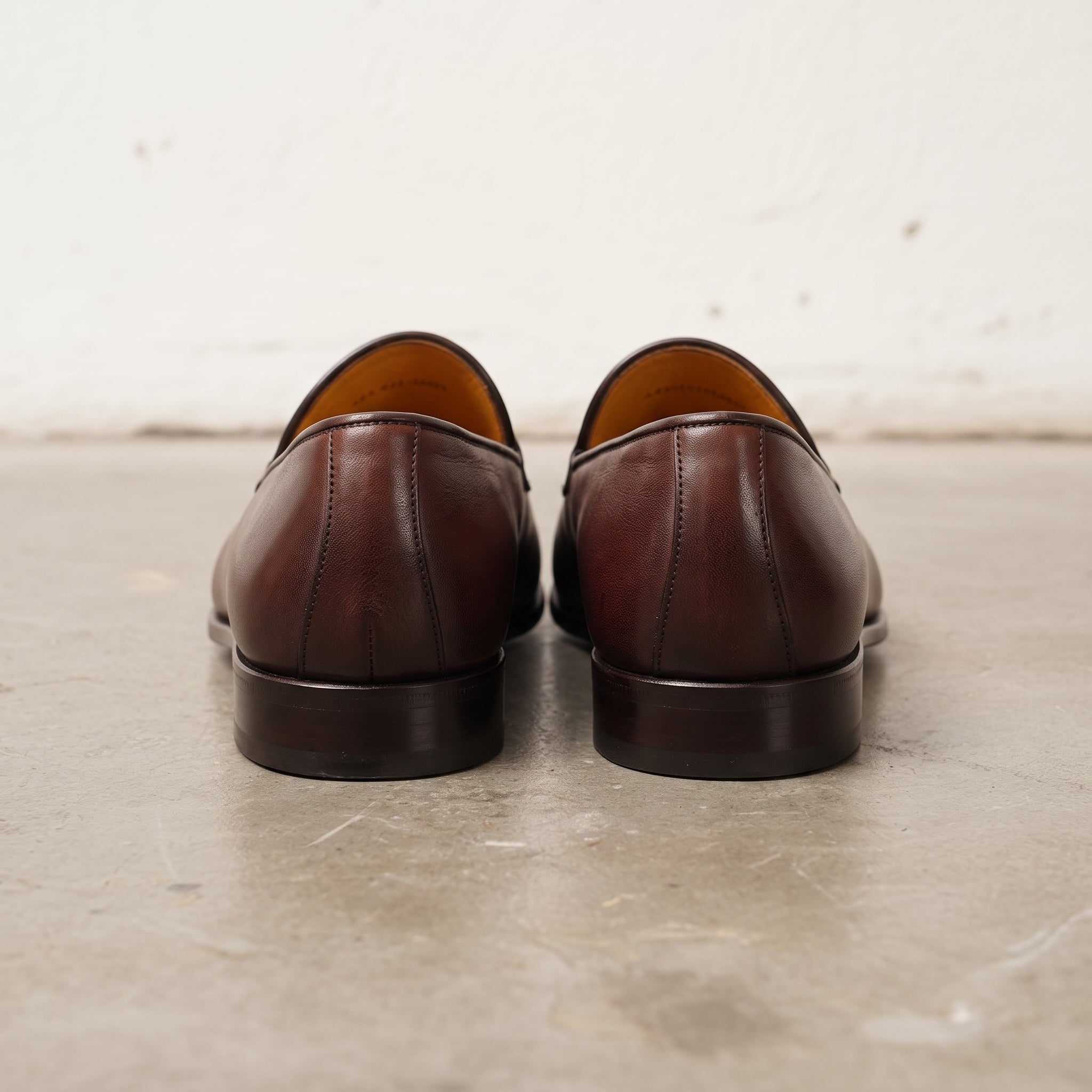 Men's Brown Apron-Toe Leather Tassel Loafers — Gissing