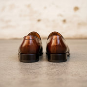Men's Brown Apron-Toe Leather Tassel Loafers — Linley