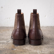 Men's Brown Button Leather Boots — Fawcett