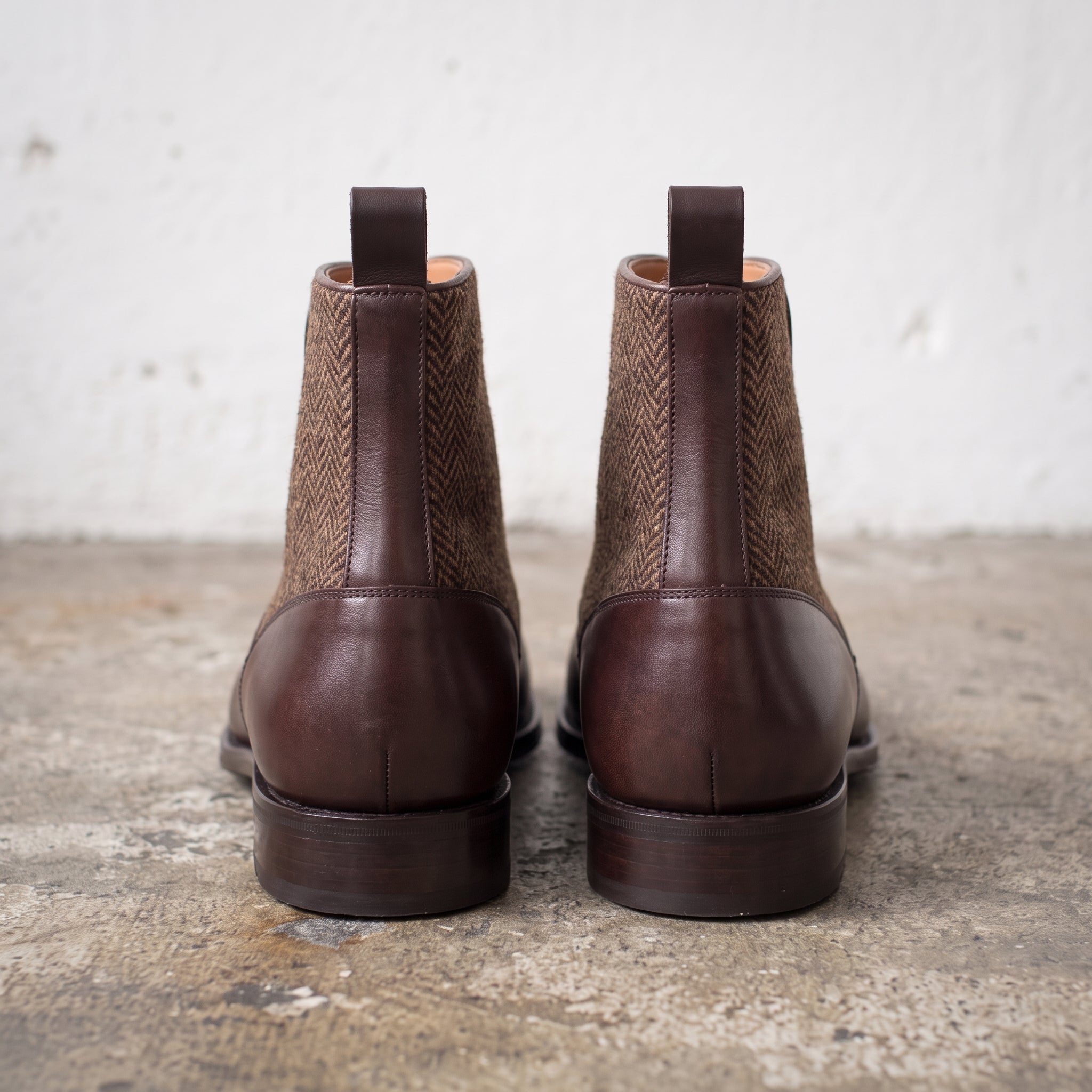 Men's Brown Button Leather Boots — Fawcett