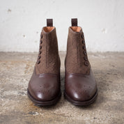 Men's Brown Button Leather Boots — Fawcett