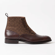 Men's Brown Button Leather Boots — Fawcett