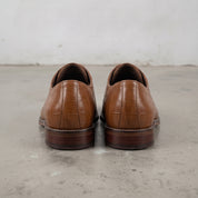 Men's Brown Semi-Brogue Crocodile-Embossed Leather Oxfords — Eshton