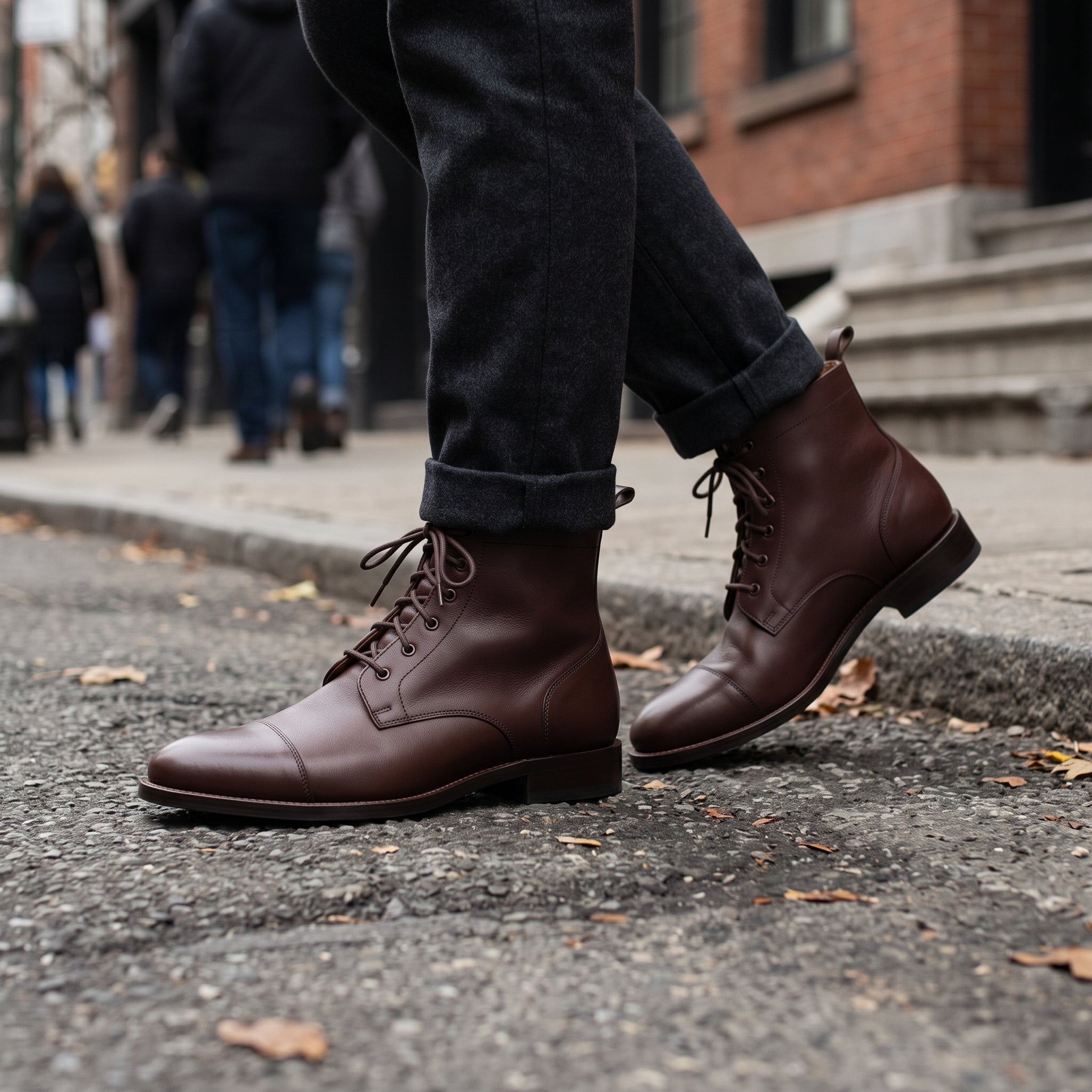 mens brown leather dress boots Handcrafted Full-Grain Cap-Toe Ankle Chaussettes mi-bas: Chaussettes mi-bas homme Cicinia Sky Blue Graduation Color:Noir Pearl Great for weddings or