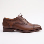 Men's Brown Cap-Toe Leather Brogues — Allsopp
