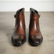 Men's Brown Cap-Toe Leather Jodhpur Boots — Reynolds