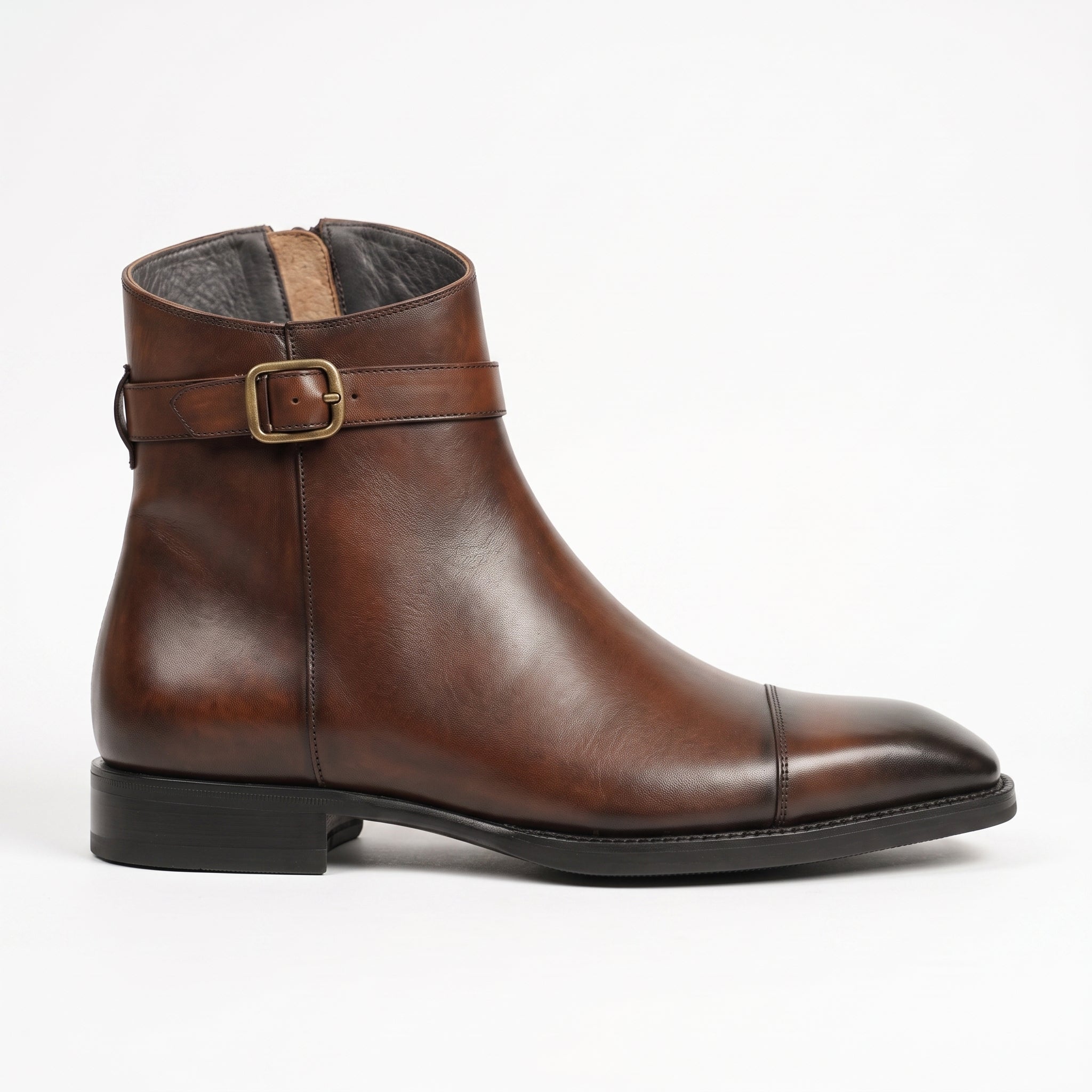 Men's Brown Cap-Toe Leather Jodhpur Boots — Reynolds
