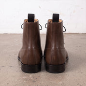 Men's Brown Cap-Toe Leather Oxford Boots — Wingham