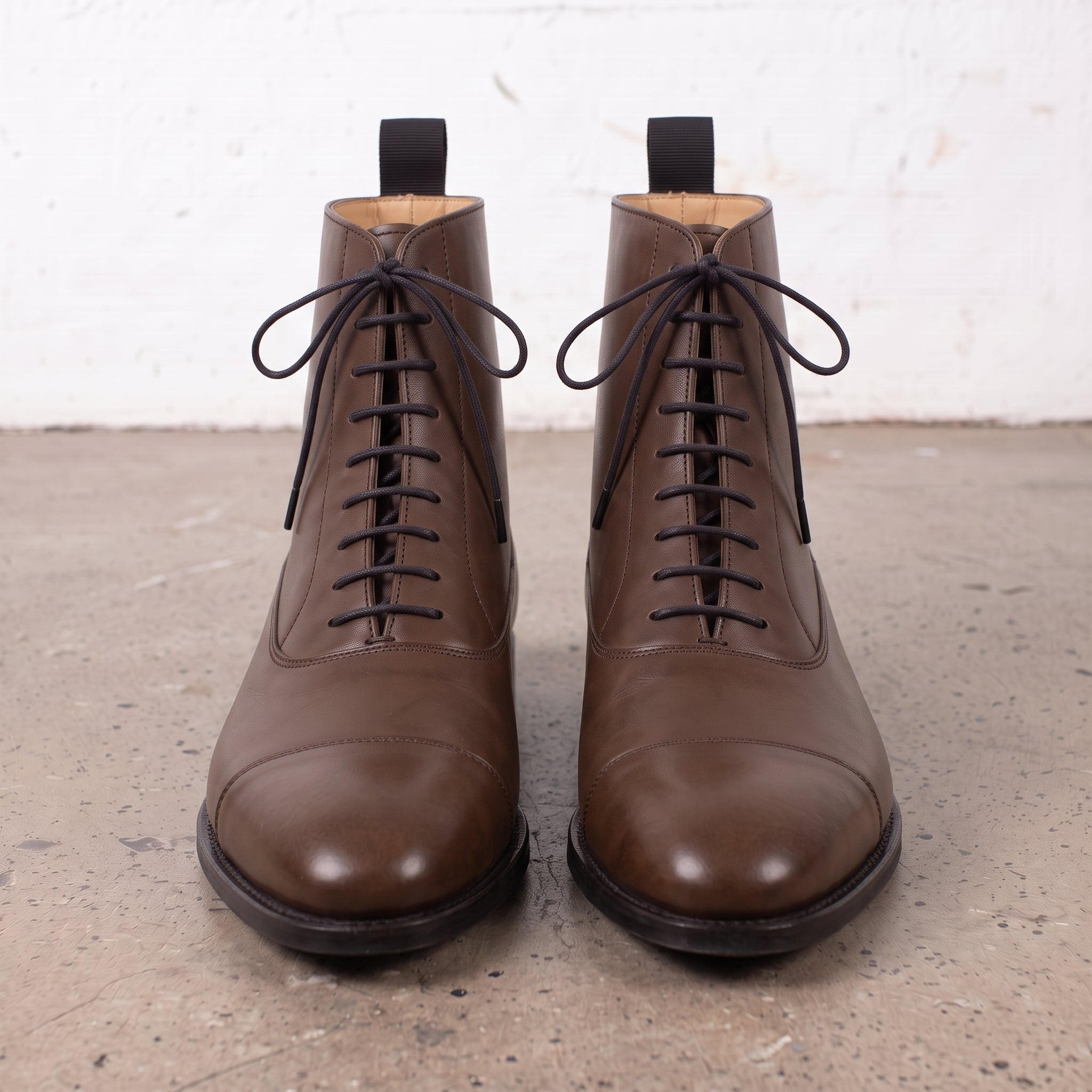 Men's Brown Cap-Toe Leather Oxford Boots — Wingham