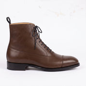 Men's Brown Cap-Toe Leather Oxford Boots — Wingham