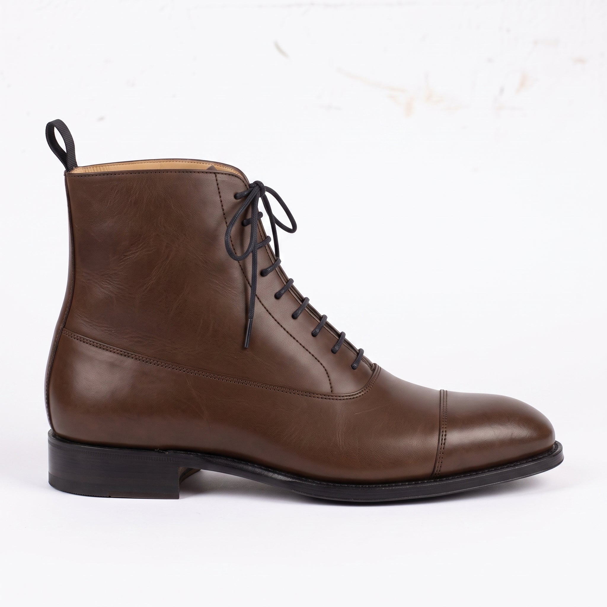 Men's Brown Cap-Toe Leather Oxford Boots — Wingham