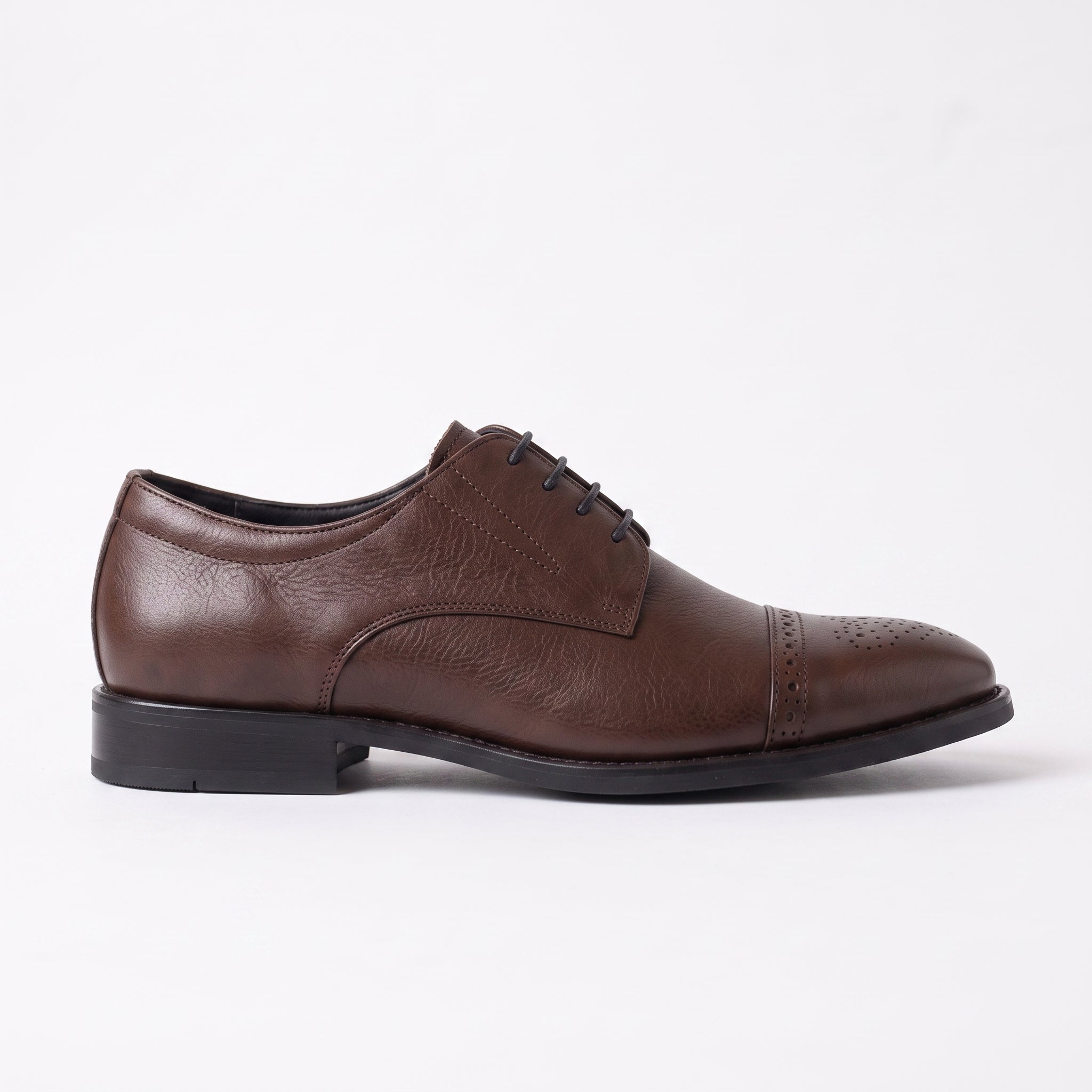 Men's Brown Cap-Toe Leather Derby — Adstock