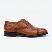 Men's Brown Cap-Toe Leather Oxfords — Ardwick