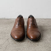 Men's Brown Cap-Toe Leather Oxfords — Aspall
