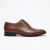 Men's Brown Cap-Toe Leather Oxfords — Aspall
