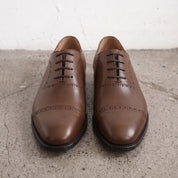 Men's Brown Cap-Toe Leather Oxfords — Churwell