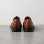 Men's Brown Cap-Toe Leather Brogues — Hindley