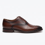 Men's Brown Cap-Toe Leather Oxfords — Hume
