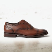 Men's Brown Cap Toe Leather Oxfords — Silksworth