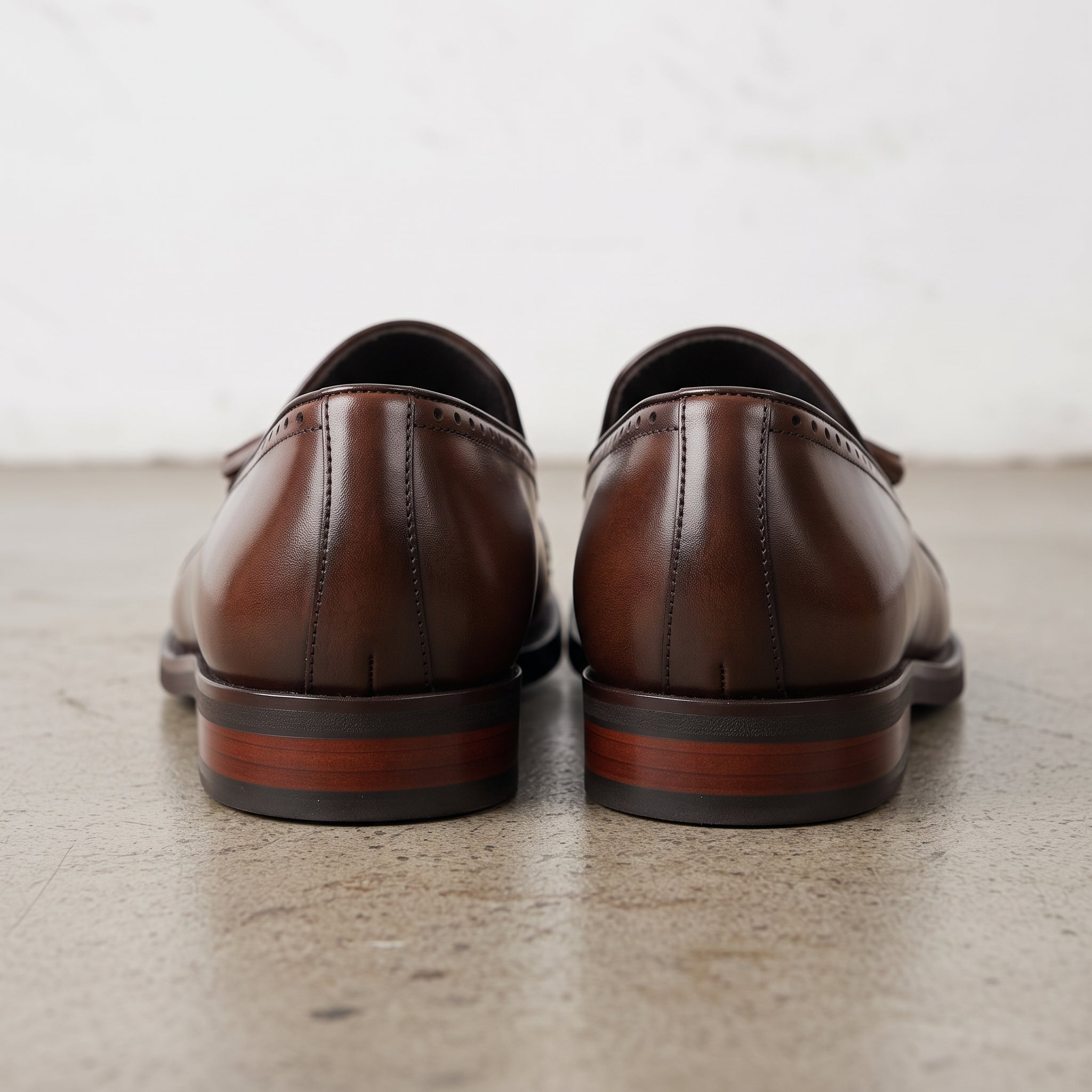 Men's Brown Cap-Toe Leather Tassel Loafers — Thomas