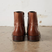Men's Brown Cap-Toe Leather Zip Boots — Warnford