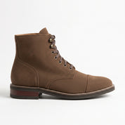 Men's Brown Cap-Toe Suede Ankle Lace-Up Boots — Oxley