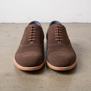 Men's Brown Cap-Toe Suede Oxfords — Ashfield