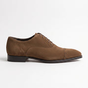 Men's Brown Cap-Toe Suede Oxfords — Lundy