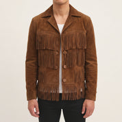 Men's Brown Fringe Suede Western Jacket — Carling
