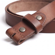 Men's Brown Leather Buckle-Less Belt Strap — Elmfield