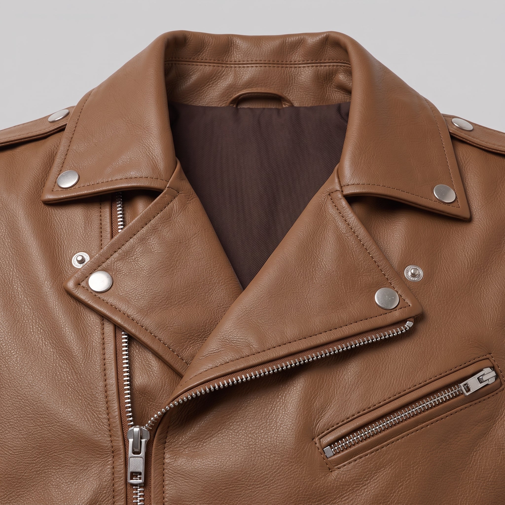 Men's Brown Leather Biker Vest — Ensworth