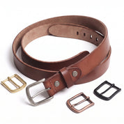 Men's Brown Leather Buckle-Less Belt Strap — Elmfield