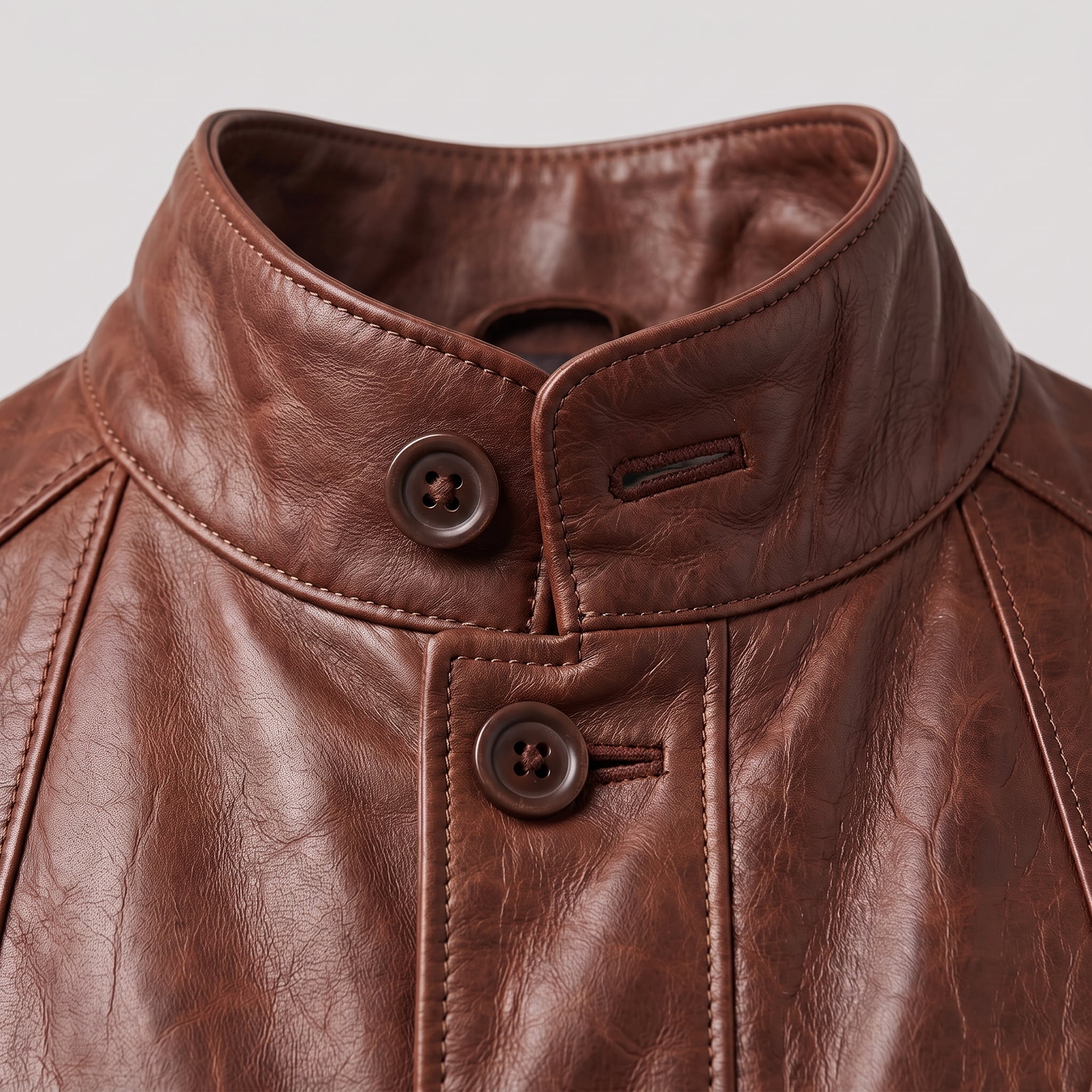 Men's Brown Leather Car Coat — Acrebank