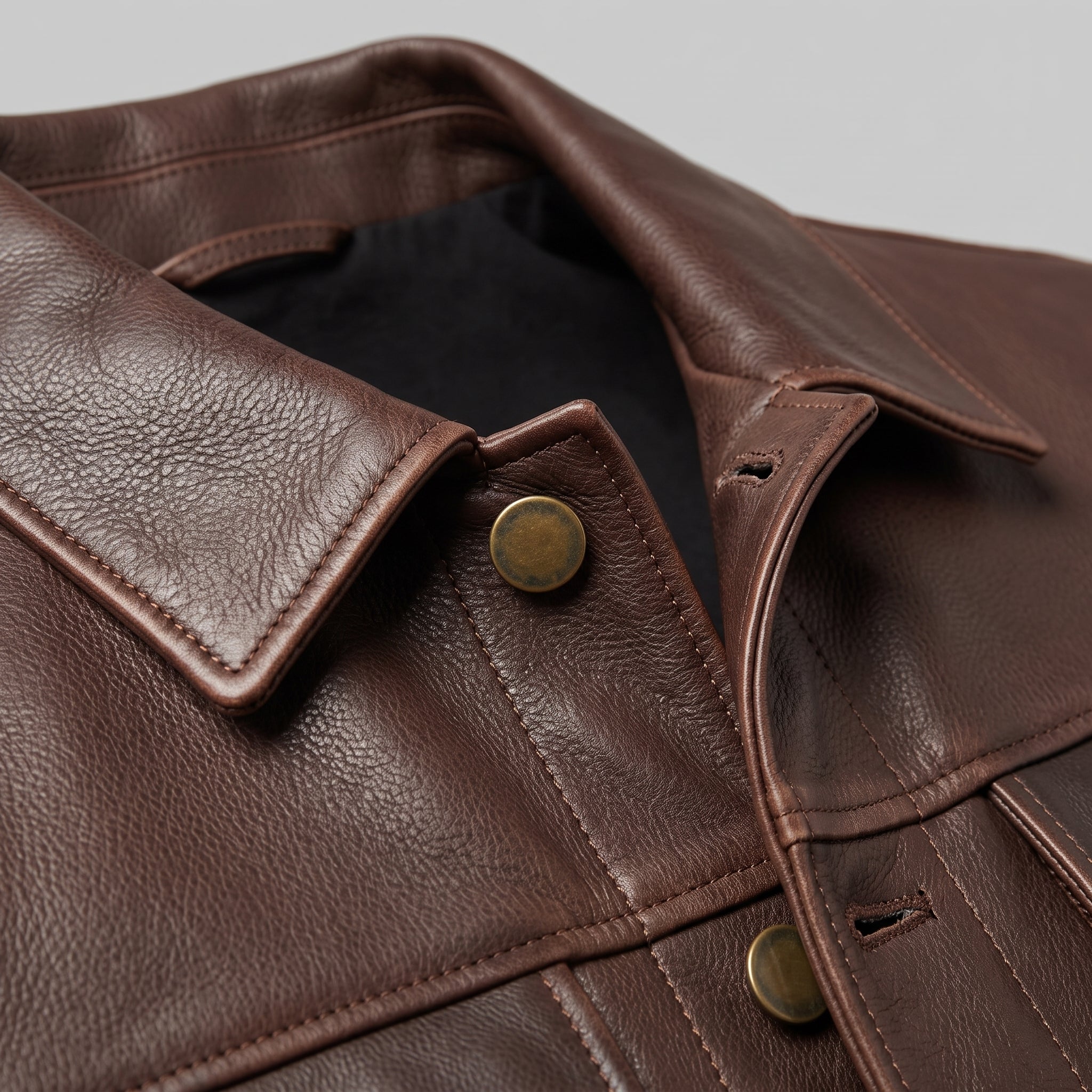 Men's Brown Leather Trucker Jacket — Baynards
