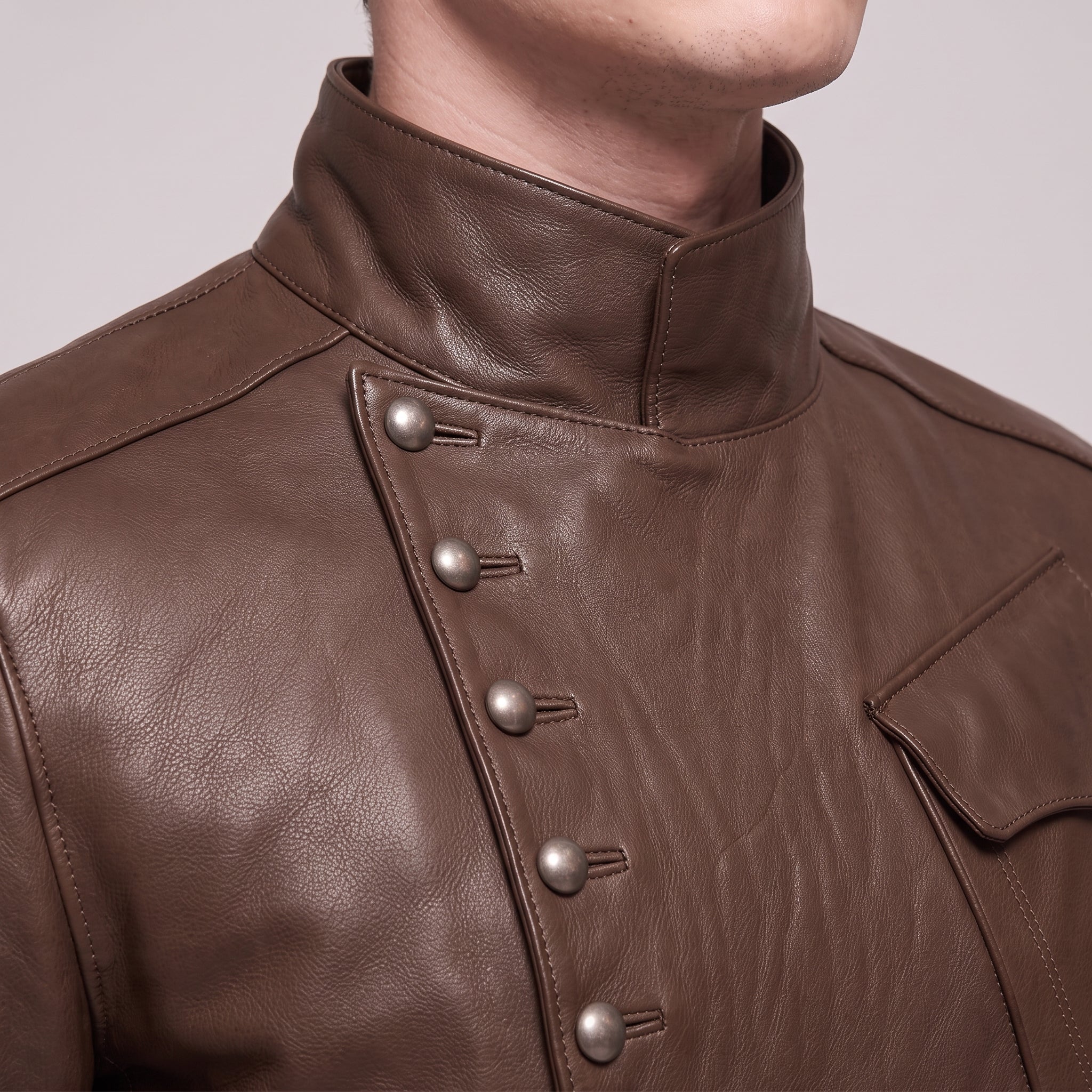Men's Brown Leather Jacket — Camborne