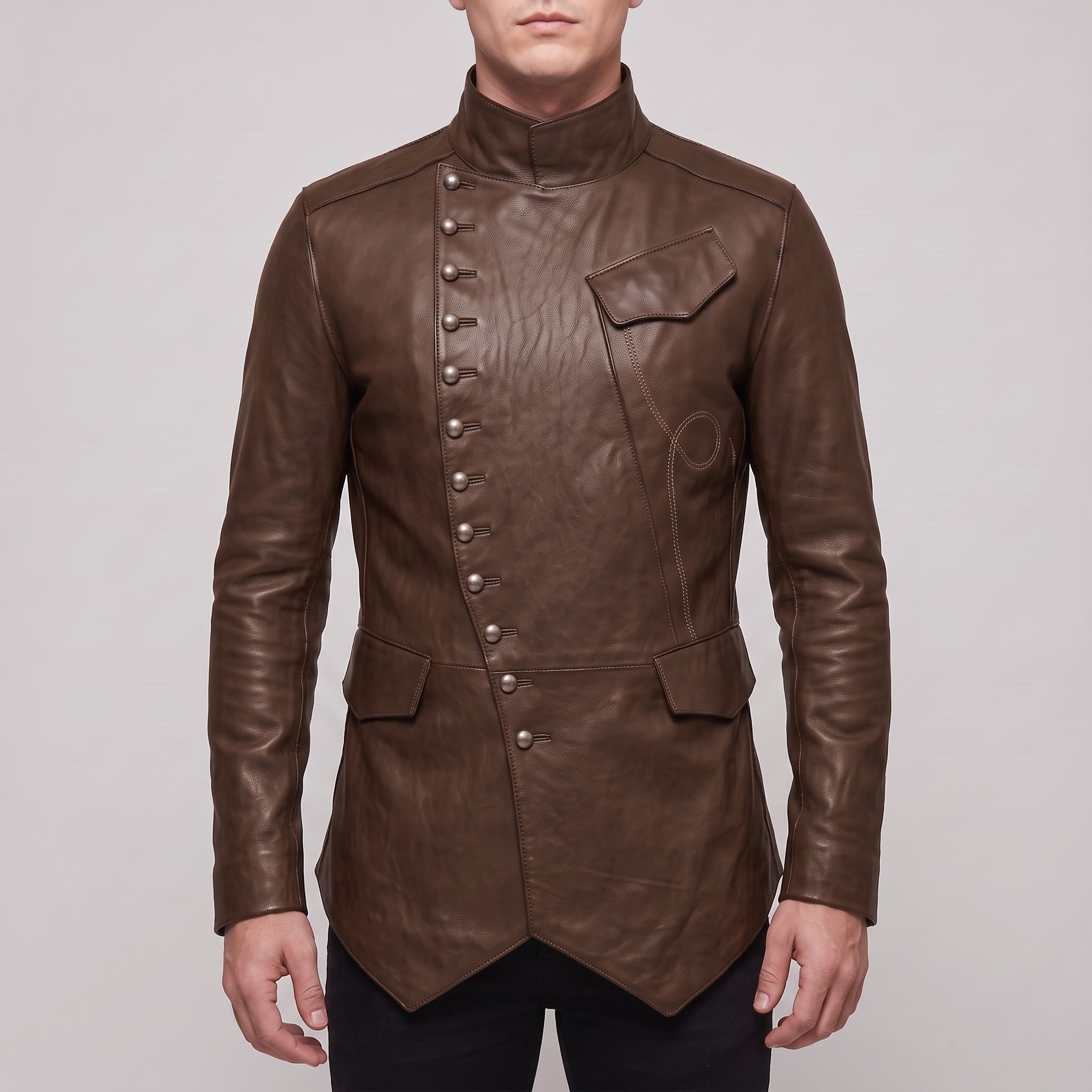 Men's Brown Leather Jacket — Camborne