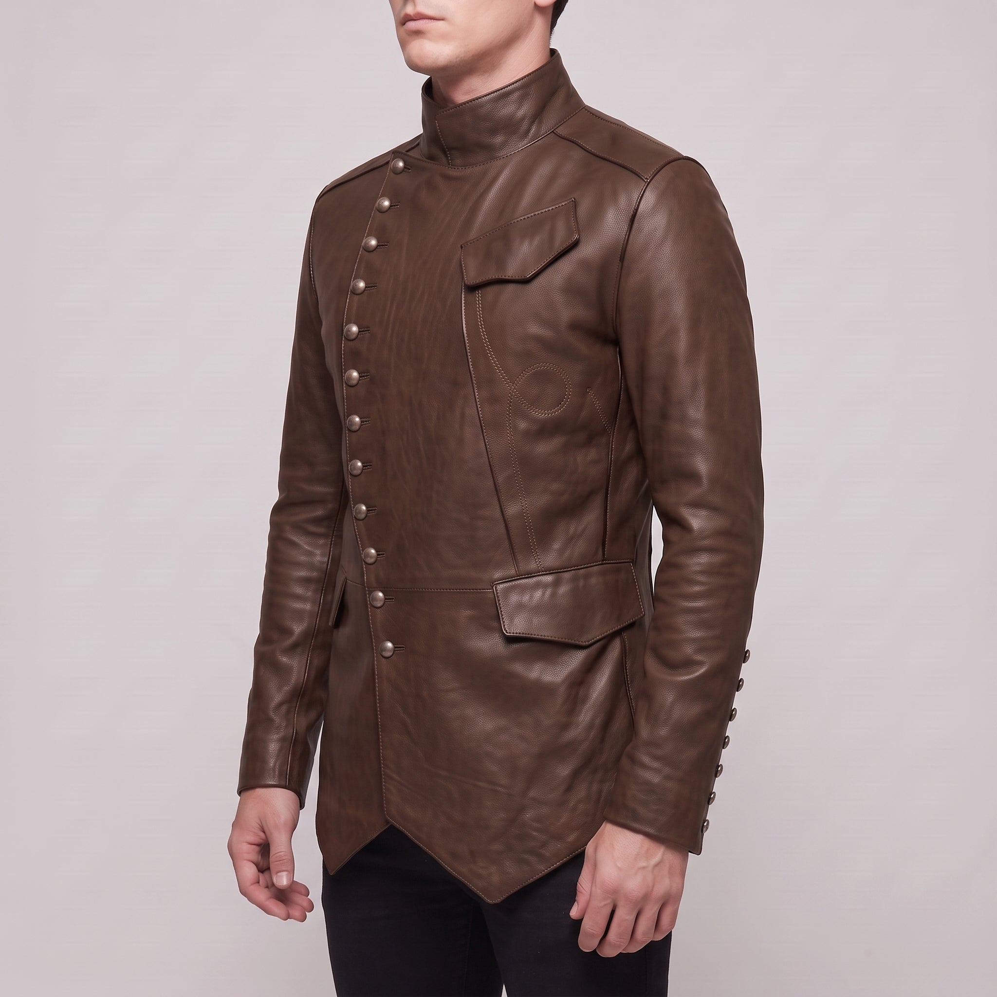 Men's Brown Leather Jacket — Camborne