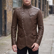 Men's Brown Leather Jacket — Camborne